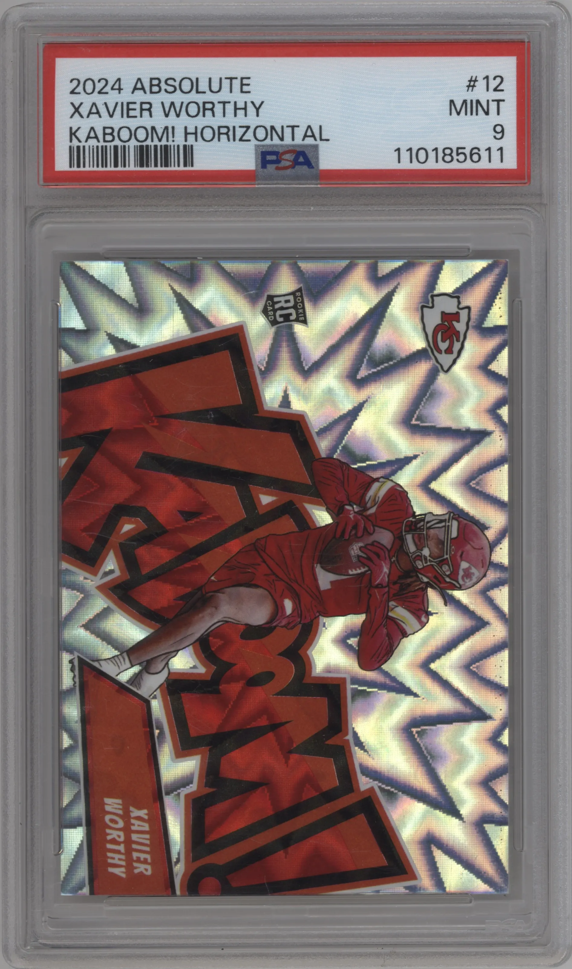 2024 Panini Absolute Kaboom Horizontal Xavier Worthy #12 PSA 9
