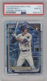 Cooper Pratt from the 2024 Bowman Mega Box set graded by PSA and given an overall grade of 10.