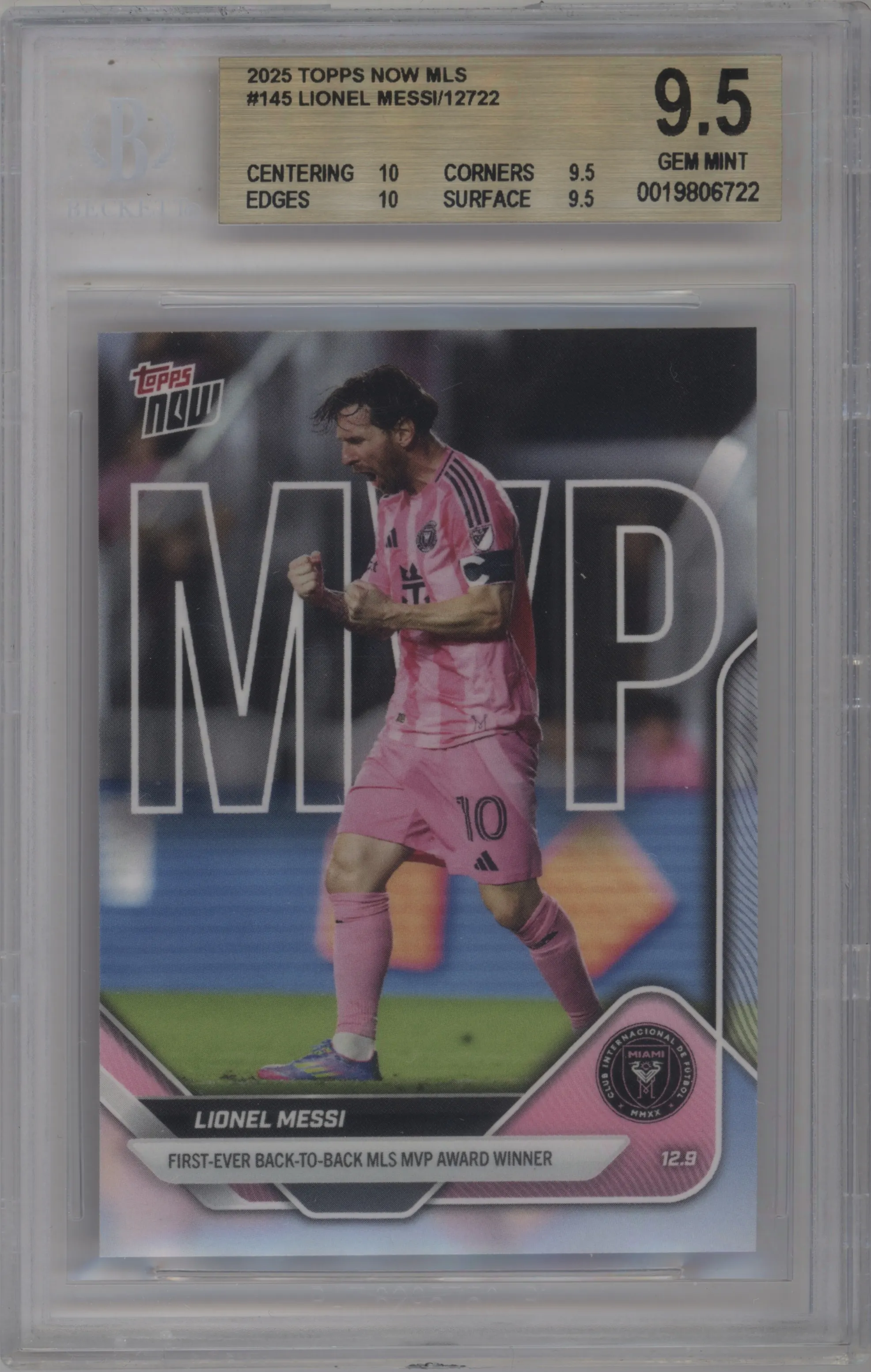 2025 Topps Now MLS Lionel Messi BGS 9.5