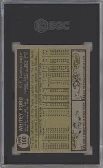 Whitey Ford from the 1961 Topps set graded by SGC and given an overall grade of 4.