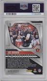 Joe Burrow from the 2024 Panini Prizm set featuring a Orange Prizm parallel graded by PSA and given an overall grade of 9.