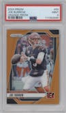 Joe Burrow from the 2024 Panini Prizm set featuring a Orange Prizm parallel graded by PSA and given an overall grade of 9.