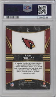 Kyler Murray from the 2019 Panini Select  set graded by PSA and given an overall grade of 10.