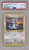 Dratini from the 1999 Pokemon set graded by PSA and given an overall grade of 8.