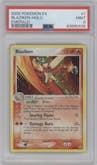 Blaziken from the 2005 Pokemon EX set graded by PSA and given an overall grade of 9.