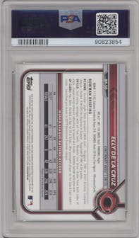 Elly De La Cruz from the 2022 Bowman set graded by PSA and given an overall grade of 10.