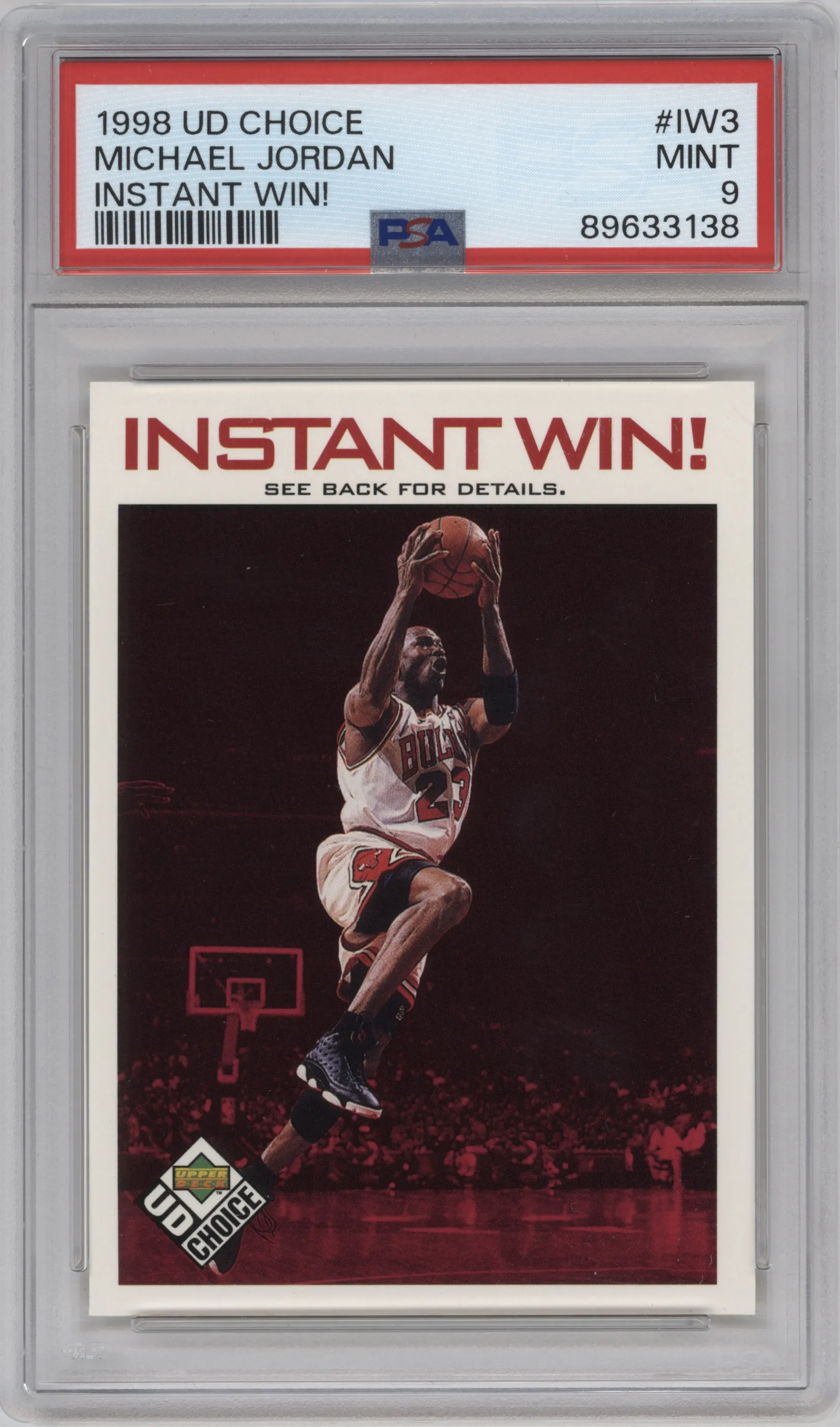 1998 Upper Deck Choice Instant Win! Michael Jordan #IW3 PSA 9