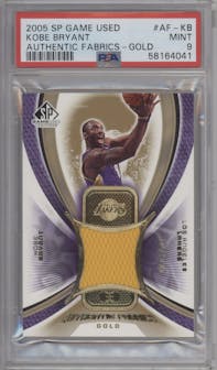 Kobe Bryant  from the 2005-06 Upper Deck SP Game Used set featuring a Gold parallel graded by PSA and given an overall grade of 9.