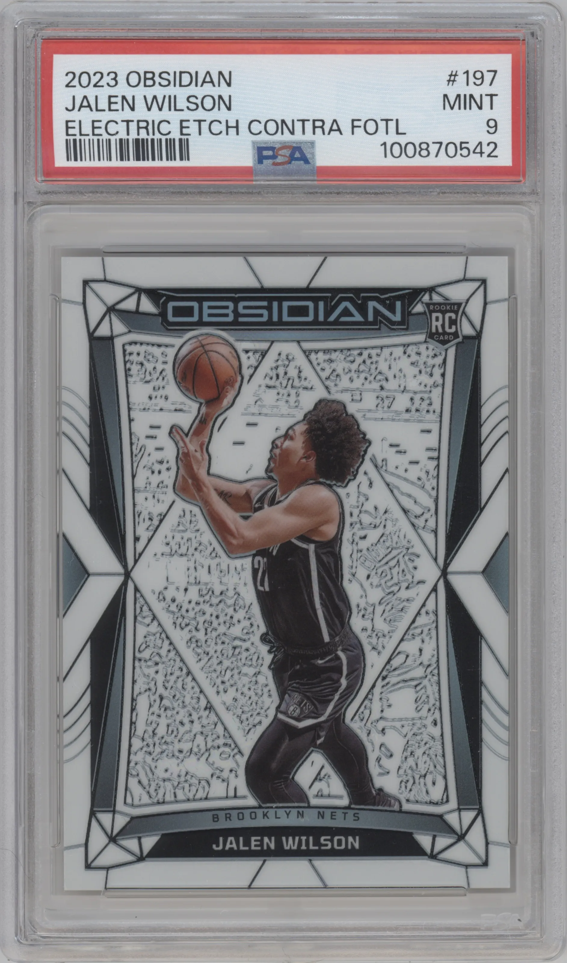 2023 Panini Obsidian Jalen Wilson Electric Etch Contra FOTL #197 PSA 9