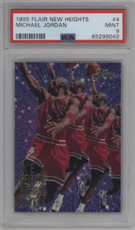 Michael Jordan from the 1995-96 Flair set graded by PSA and given an overall grade of 9.