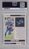Jared Goff from the 2024 Panini Luminance set graded by PSA and given an overall grade of 10.