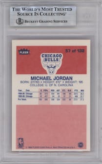 Michael Jordan from the 1986-87 Fleer set graded by Beckett and given an overall grade of 6.