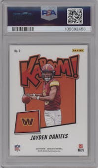 Jayden Daniels from the 2024 Panini Absolute set graded by PSA and given an overall grade of 10.