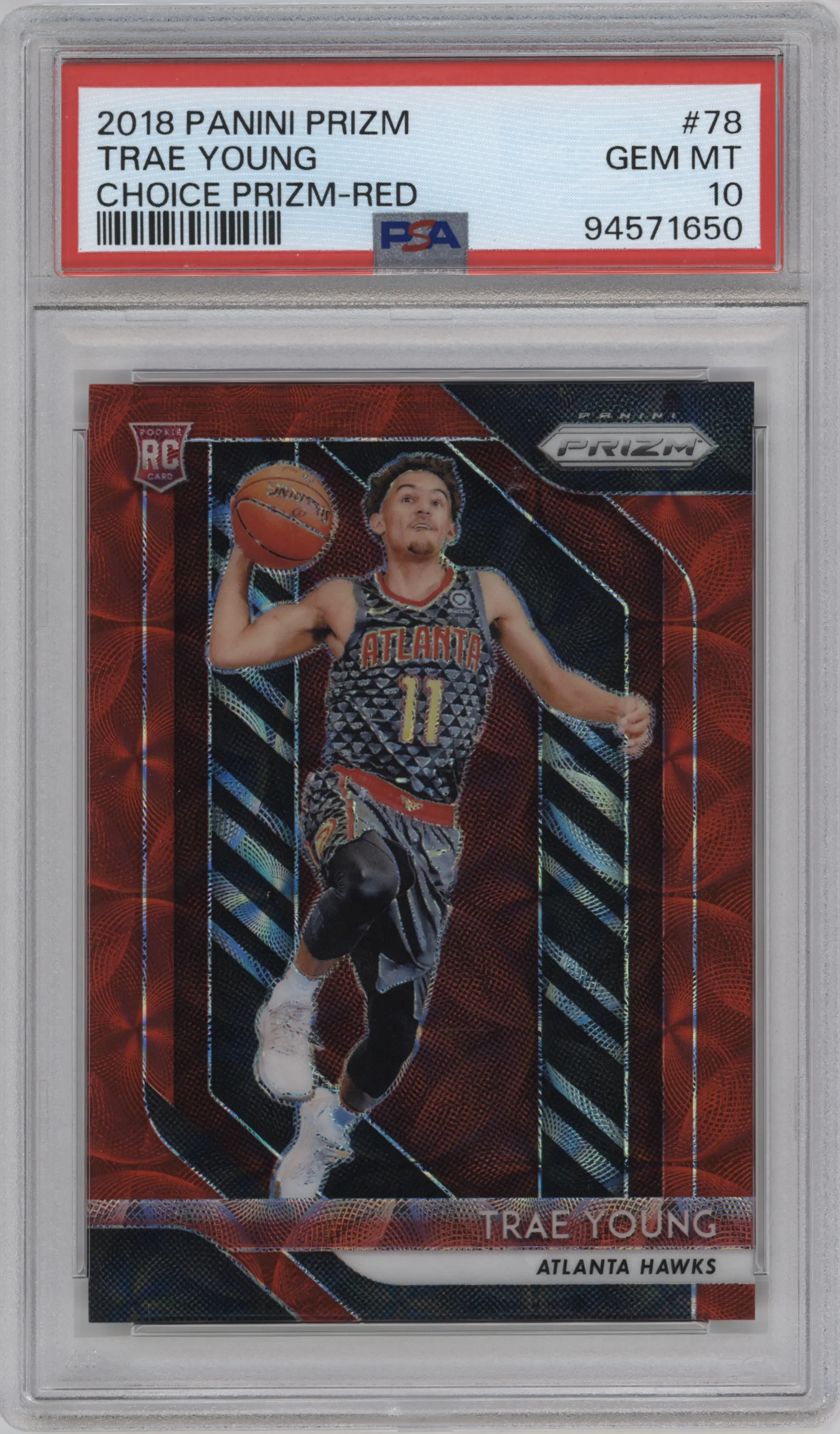 2018 Panini Prizm Trae Young Choice Red #78 PSA 10