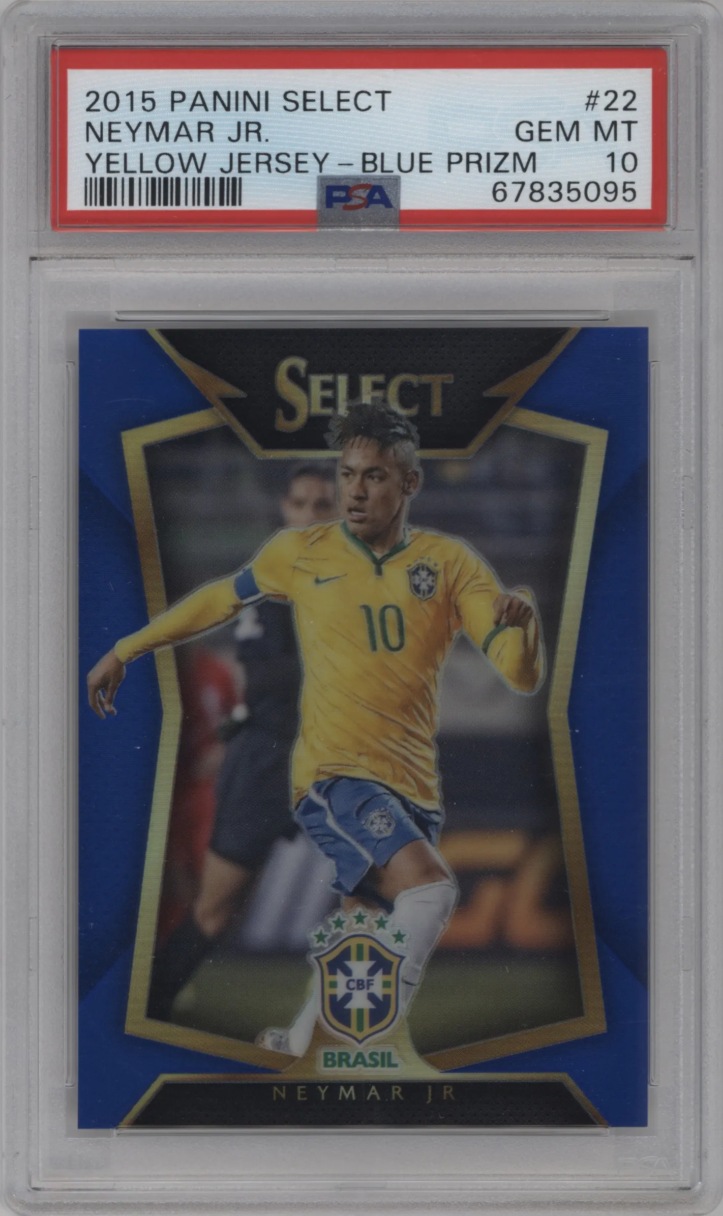 2015 Panini Select Neymar Jr Blue Prizm #22 PSA 10