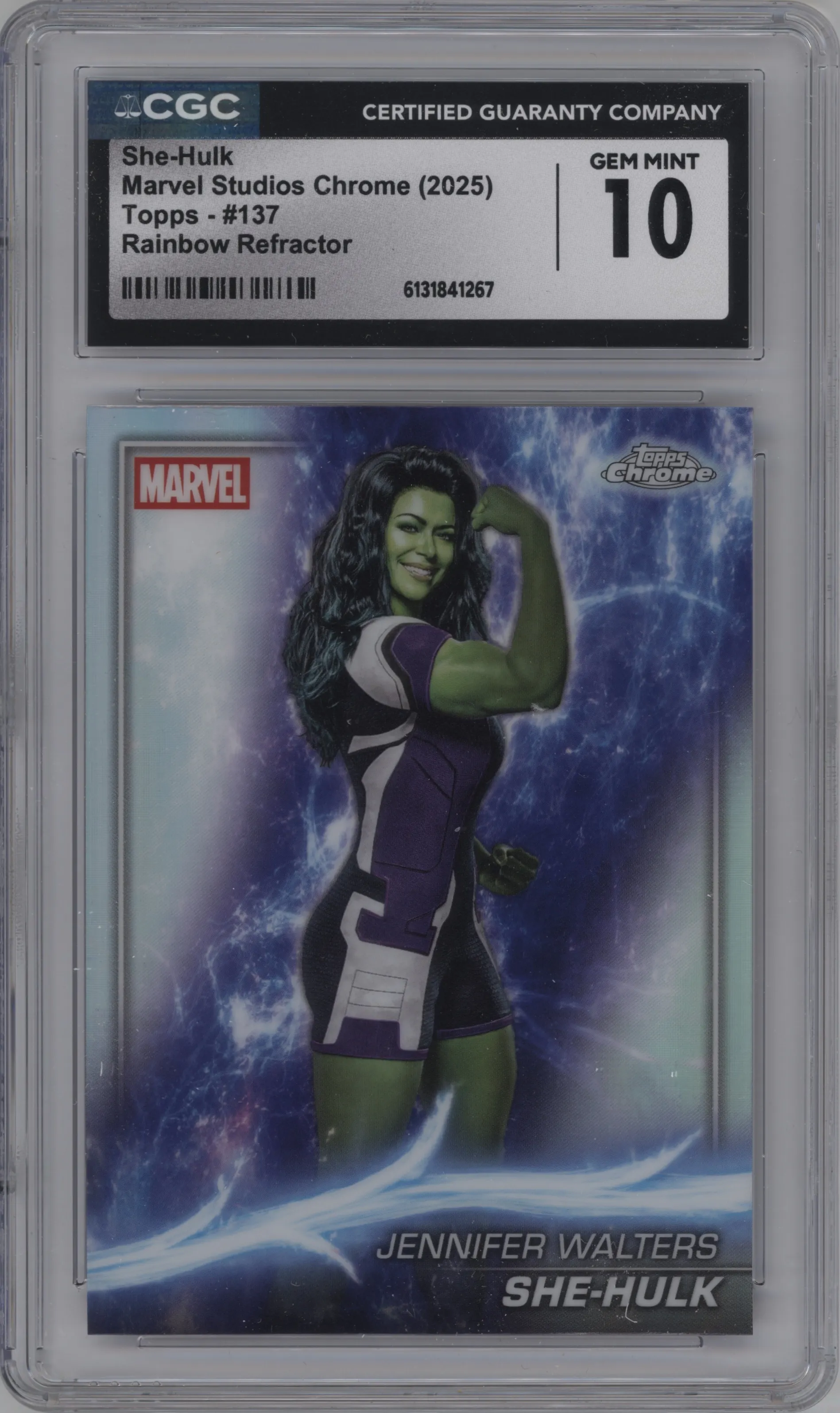 2025 Topps Chrome Marvel Studios She-Hulk Rainbow Refractor CGC 10