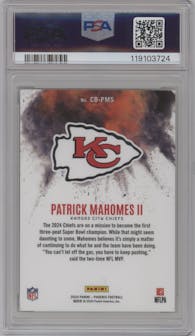 Patrick Mahomes II from the 2024 Panini Phoenix set graded by PSA and given an overall grade of 10.