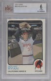 Nolan Ryan from the 1973 Topps set graded by Beckett and given an overall grade of 6.