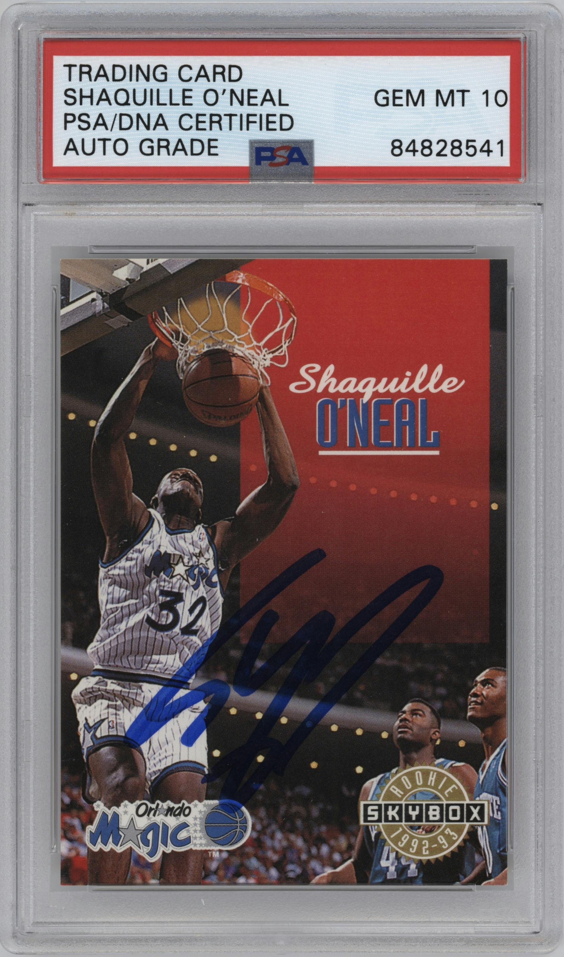 Shaquille O'Neal from the 1993-94 SkyBox Premium set graded by PSA.