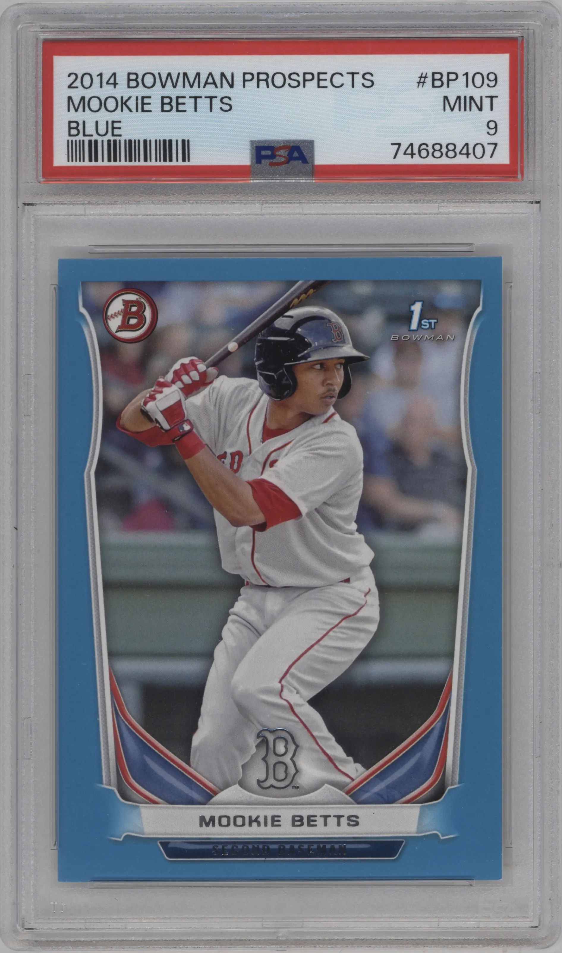 2014 Bowman Prospect Mookie Betts Blue #BP109 PSA 9