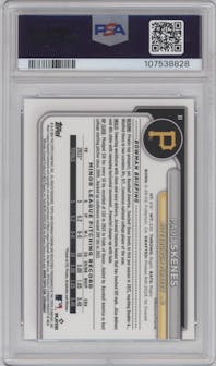 Paul Skenes from the 2024 Bowman Chrome set graded by PSA and given an overall grade of 9.