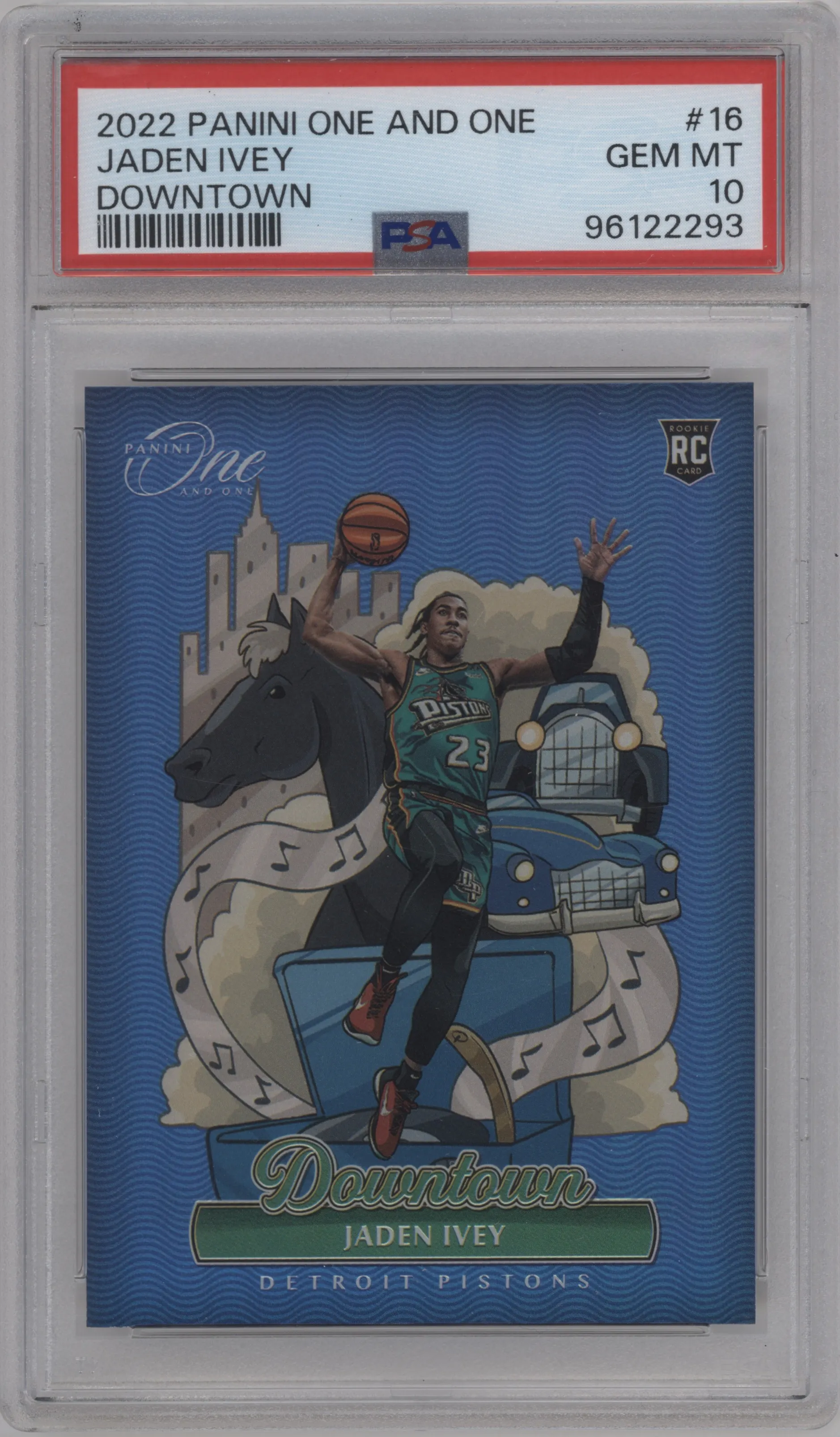 2022 Panini One and One Downtown Jaden Ivey #16 PSA 10