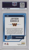 Jayden Daniels from the 2024 Donruss set featuring a Red Wave parallel graded by PSA and given an overall grade of 10.