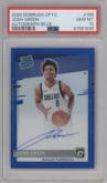 Josh Green from the 2020-21 Panini Donruss Optic set featuring a Blue parallel graded by PSA and given an overall grade of 10.