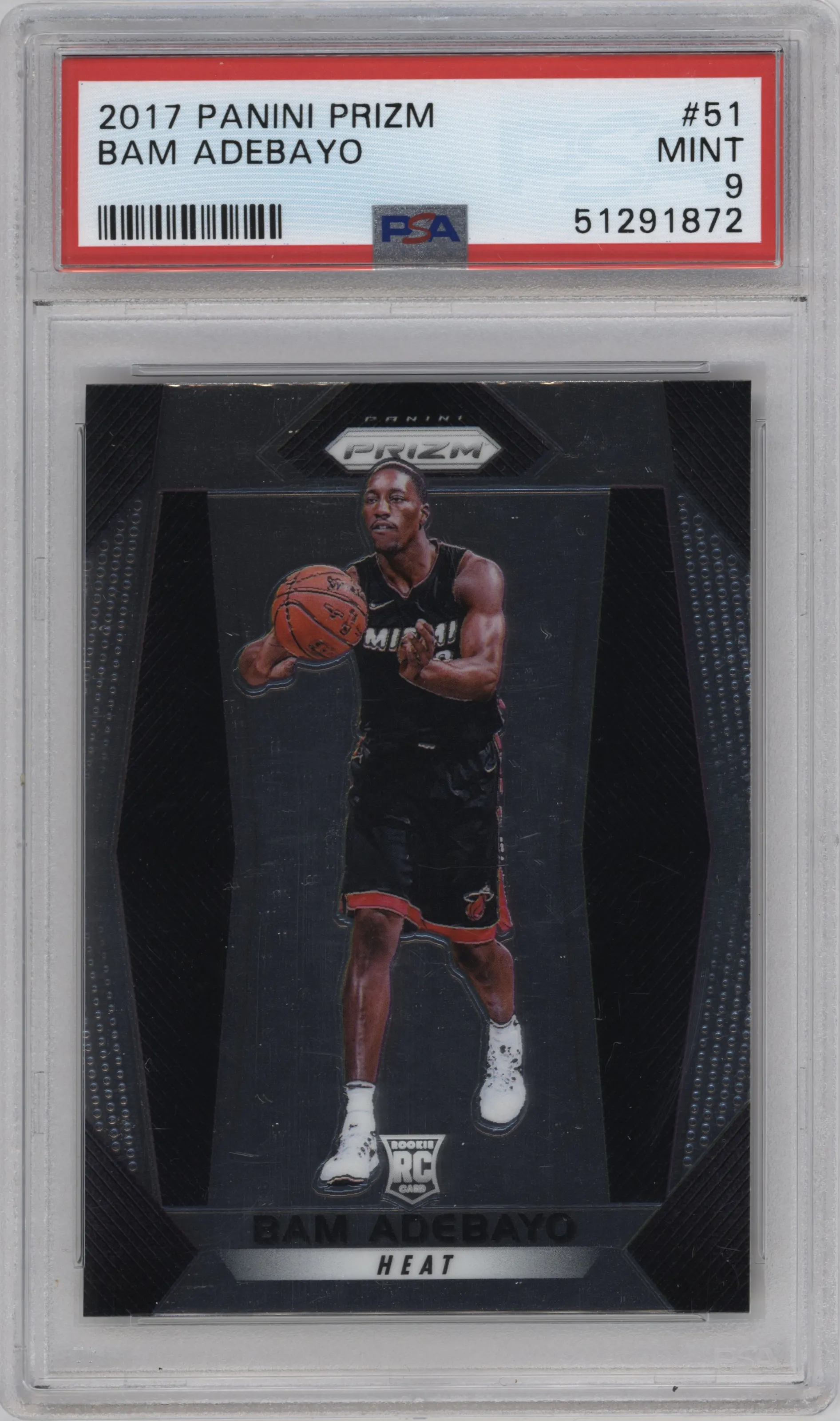 2017 Panini Prizm Bam Adebayo #51 PSA 9