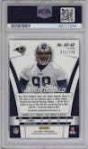 Aaron Donald from the 2014 Panini Prizm set featuring a Red White and Blue Prizm parallel graded by PSA and given an overall grade of 9.