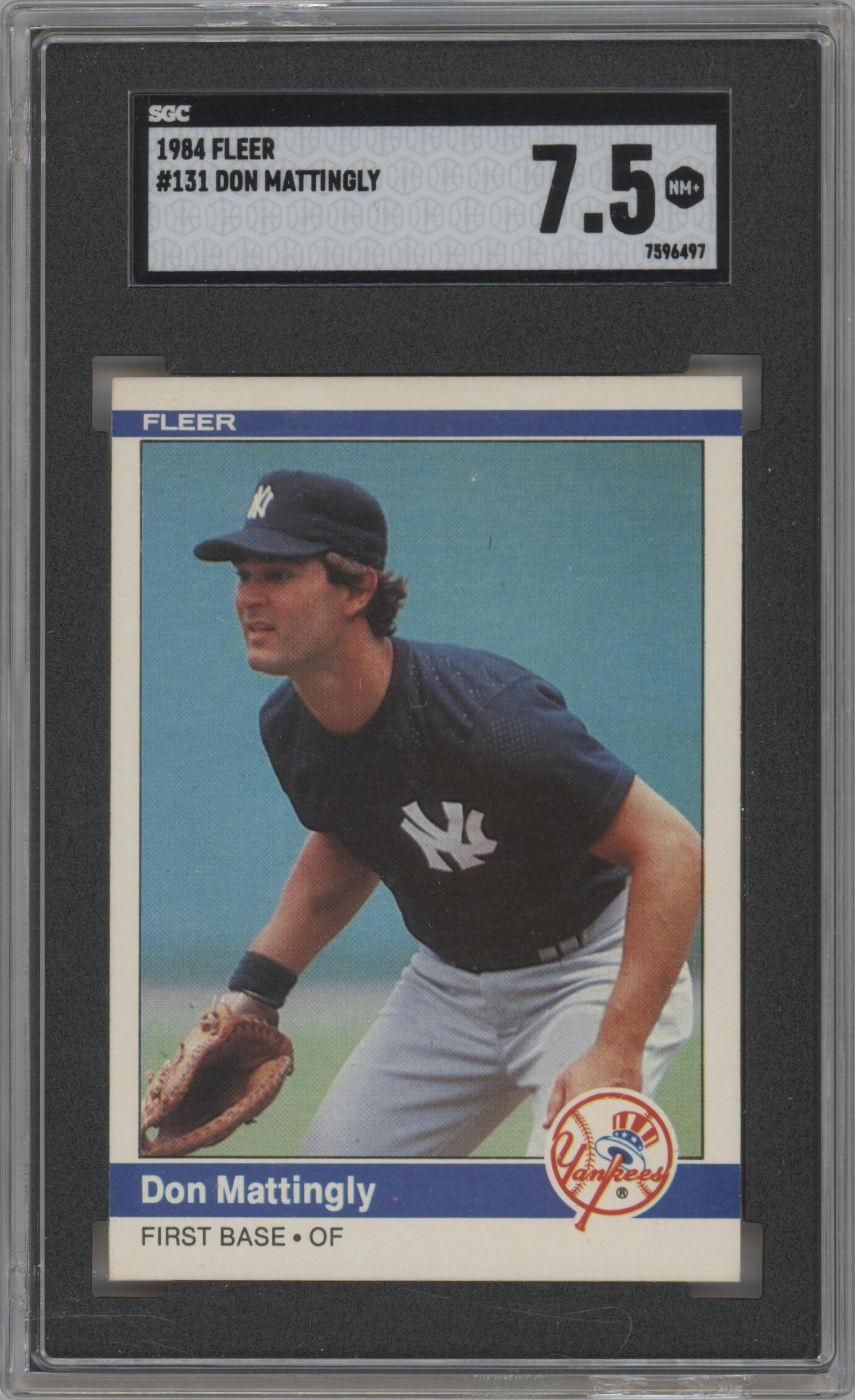 Don Mattingly  from the 1984 Fleer set graded by SGC and given an overall grade of 7.5.