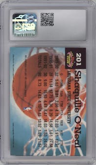 Shaquille O'neal from the 1992-93 Topps Stadium Club set graded by CSG and given an overall grade of 9.