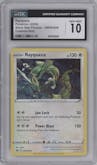 Rayquaza from the 2020 Pokemon SWSH set featuring a Triple Blisters Pack parallel graded by CSG and given an overall grade of 10.