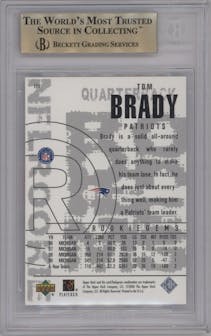 Tom Brady from the 2000 Upper Deck Black Diamond set graded by Beckett and given an overall grade of 9.5.
