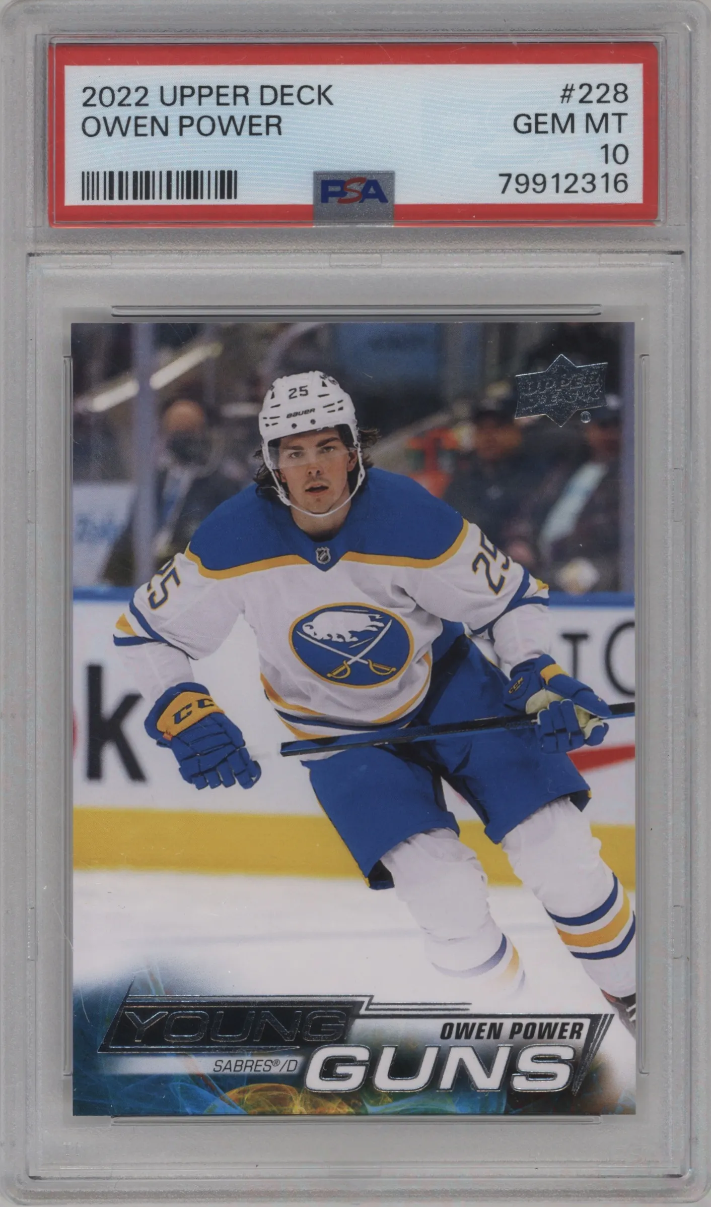 2022 Upper Deck Young Guns Owen Power #228 PSA 10