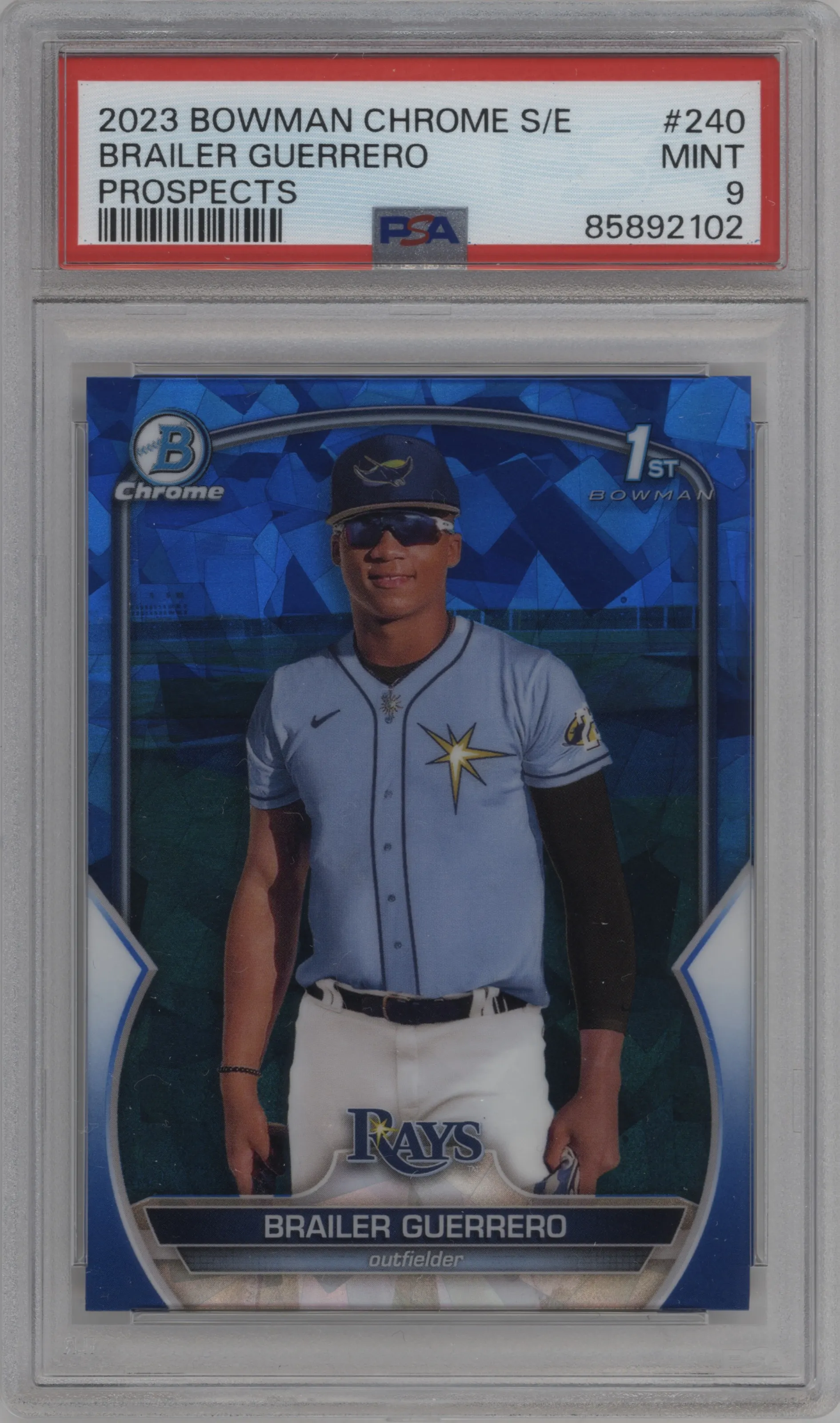 2023 Bowman Chrome Sapphire Edition Chr.Pros. Brailer Guerrero PSA 9
