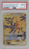Pikachu/Zekrom GX from the 2021 Pokemon S&M set featuring a Pikachu & Zekrom GX Premium Collection parallel graded by PSA and given an overall grade of 10.