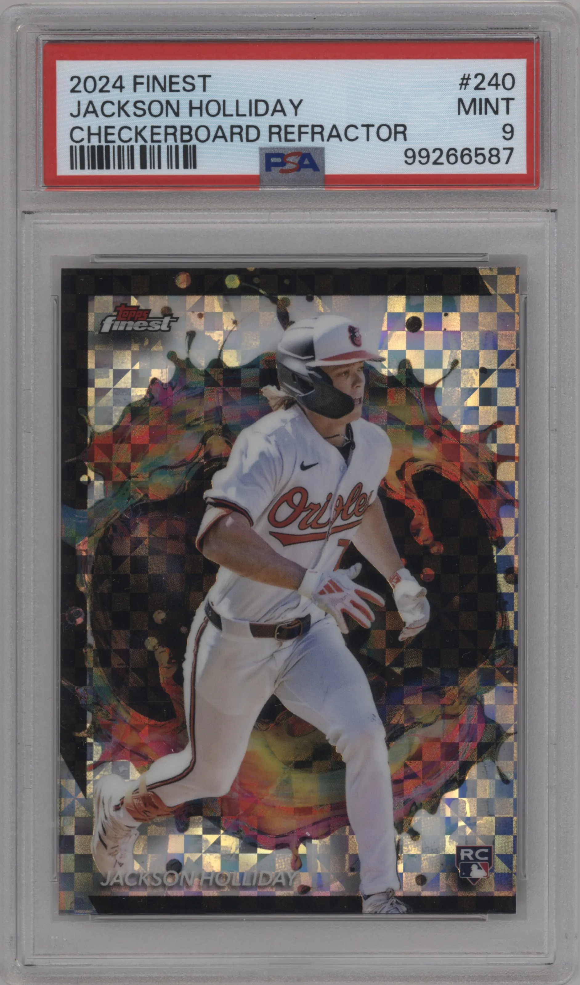 2024 Topps Finest Jackson Holliday Checkerboard Refractor #240 PSA 9