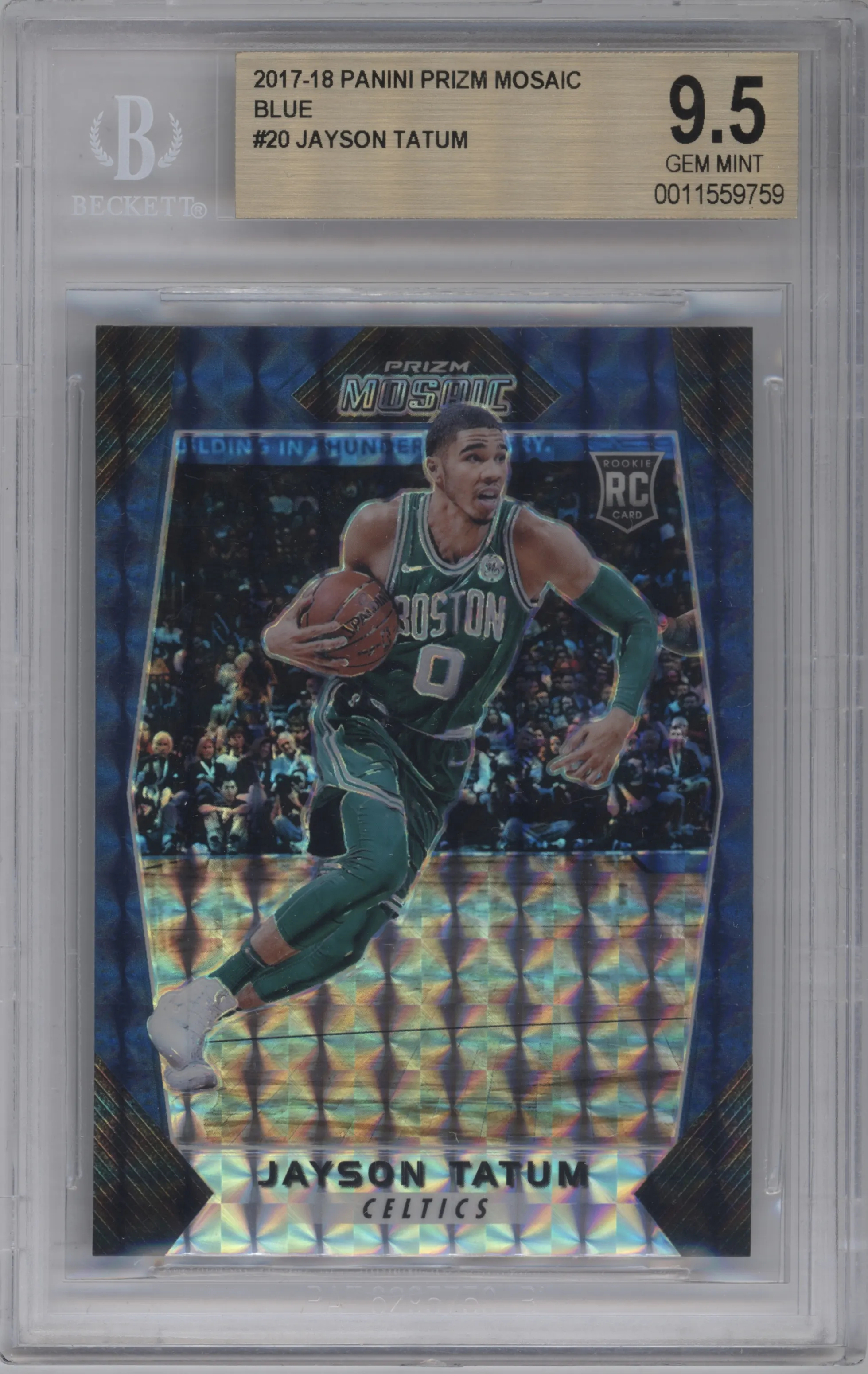 2017 Panini Mosaic Prizm Jayson Tatum Blue #20 BGS 9.5
