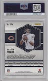 Justin Fields from the 2021 Panini Mosaic set graded by PSA and given an overall grade of 10.