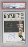 Jordan Love from the 2020 Panini Encased set featuring a Gold parallel graded by PSA and given an overall grade of 10.