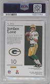 Jordan Love from the 2020 Panini Encased set featuring a Gold parallel graded by PSA and given an overall grade of 10.