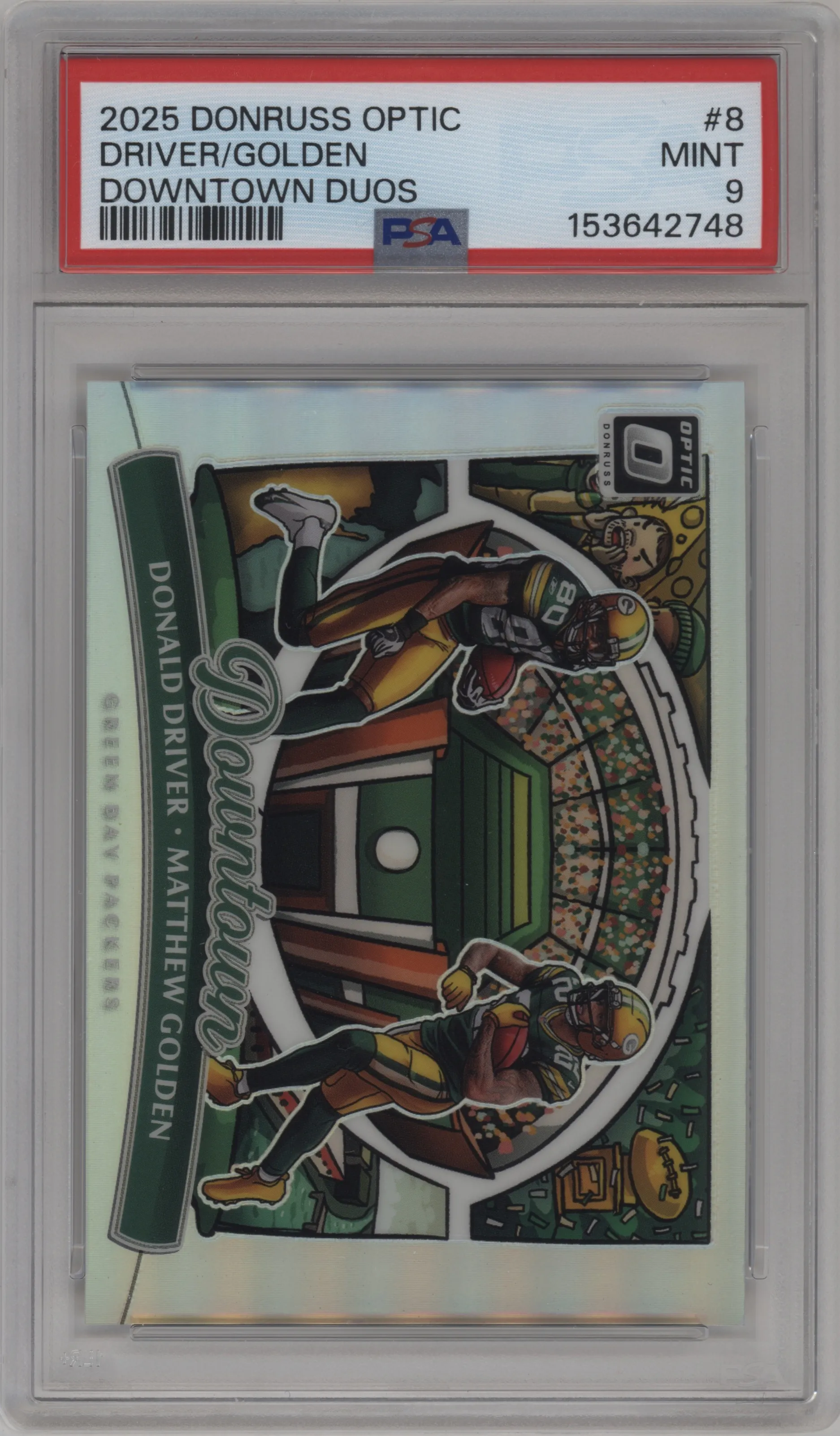 2025 Donruss Optic Downtown Duos Donald Driver/Matthew Golden #8 PSA 9