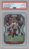 Joe Burrow from the 2020 Panini Prizm set featuring a Silver Prizm parallel graded by PSA and given an overall grade of 10.