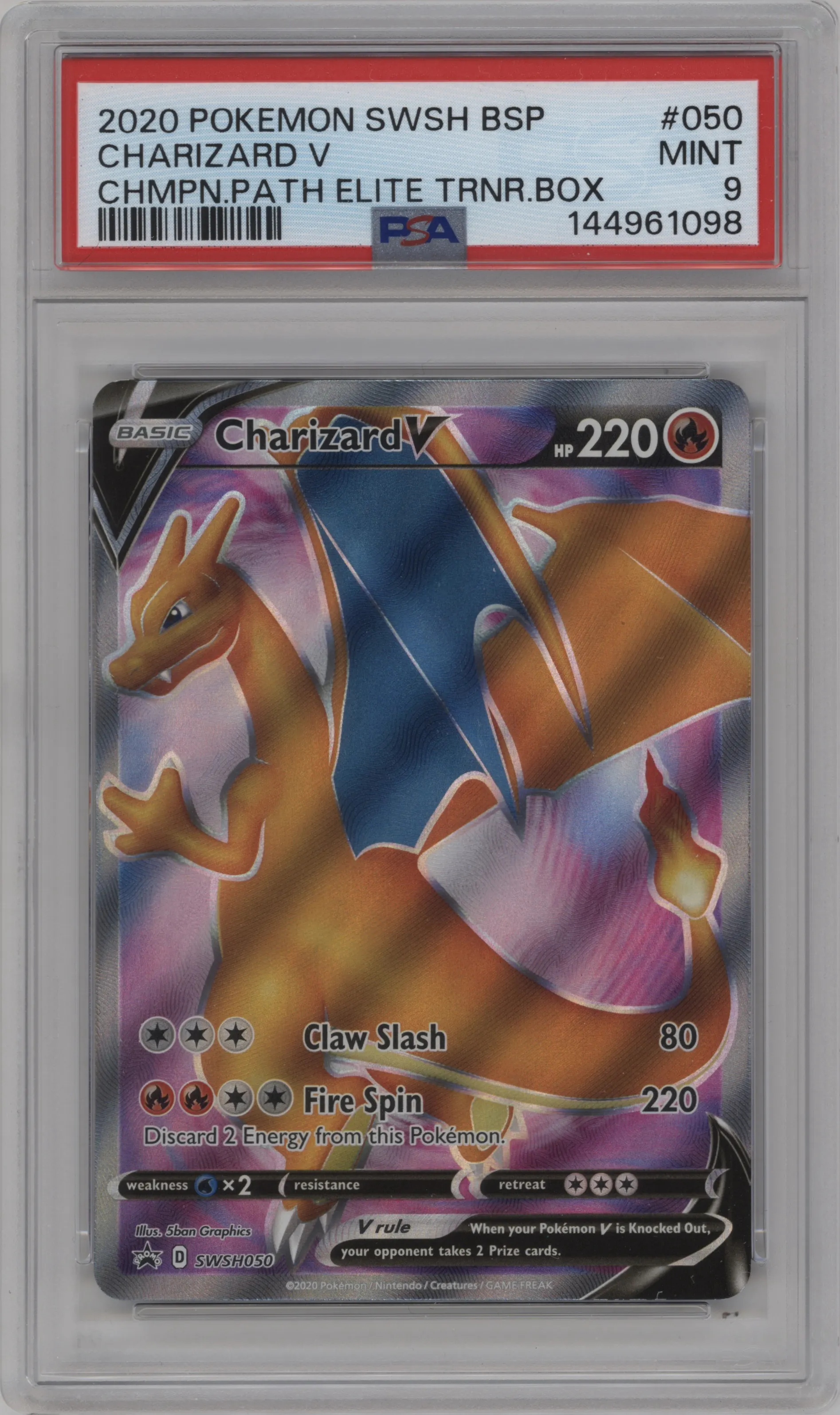 2020 Pokemon SWSH Charizard V Champion's Path ETB #SWSH050 PSA 9