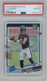 C.J. Stroud from the 2023 Donruss Optic set featuring a Holo parallel graded by PSA and given an overall grade of 10.