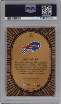 Josh Allen from the 2025 Panini Mosaic set graded by PSA and given an overall grade of 10.