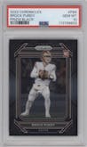 Brock Purdy from the 2022 Panini Chronicles set graded by PSA and given an overall grade of 10.