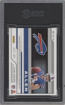 Josh Allen from the 2018 Panini Obsidian set graded by SGC and given an overall grade of 9.5.