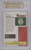 Giannis Antetokounmpo from the 2019-20 Panini Donruss set graded by Beckett and given an overall grade of 9.5.